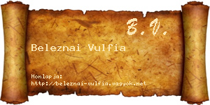 Beleznai Vulfia névjegykártya